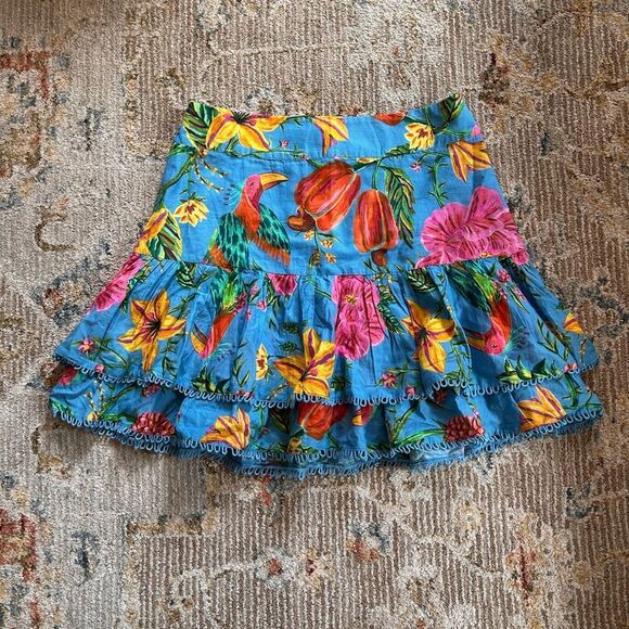 FARM Rio Vibrant Blue Mini Skirt - Picture 1 of 6